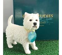 Animal Crackers Realistic standing West Highland Terrier Dog figurine from the Dog Studies range, in coloured gift box, great dog lover collectible gift