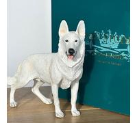 Animal Crackers Realistic standing White German Shepherd Dog figurine from the Dog Studies range, in coloured gift box, great dog lover collectible gift