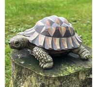 Large Realistic Tortoise Figurine Home Or Garden Decoration, Gift Boxed Animal Crackers Brown One Size