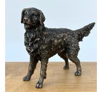 Animal Crackers Retriever Figurine In Solid Cold Cast Bronze, Gift Boxed
