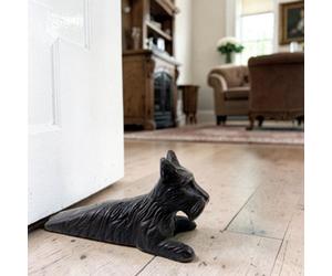 Animal Crackers Scottish Terrier Dog Shaped Door Wedge In Solid Cast Iron