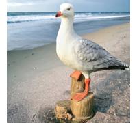 Animal Crackers Seagull On Post Figurine Indoor Or Outdoor Ornament Or Nautical Decoration (Height 32Cm Inc Post)