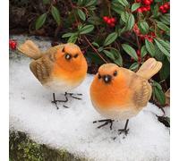 Animal Crackers Set 2 Robin Ornaments Indoor Outdoor Decoration Robin Garden Bird Lover Gift