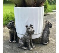 Animal Crackers SET of 3 Schnauzer Dog shaped Plant Flower Pot Stands ornament decoration Dog lover gift