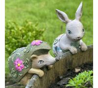 Animal Crackers Set Of Two Flower Pot Hangers Bohemian Design (Rabbit & Hedgehog)