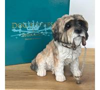 Animal Crackers Shih Tzu Dog Figurine In A Sitting Pose With Lead, Leonardo Dog Studies, Gift Boxed