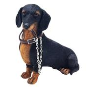 Animal Crackers Sitting black and tan Dachshund figurine from the Leonardo 'Walkies' range, in quality gift box