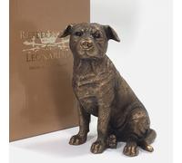 Animal Crackers Staffordshire Bull Terrier Bronze Effect Dog Figurine From The Reflections Bronzed Range By Leonardo, In Quality Gold Gift Box Animal Crackers Bronze