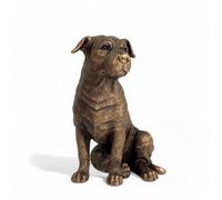 Animal Crackers Staffordshire Bull Terrier Dog Ornament Figurine, Leonardo Reflections Bronzed, Gift Boxed
