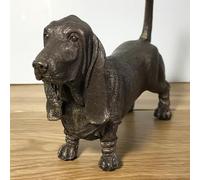 Animal Crackers Standing Basset Hound figurine in quality cold cast bronze, boxed