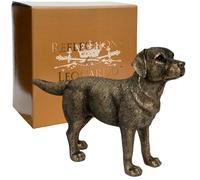 Animal Crackers Standing Labrador figurinefrom the Leonardo Reflections Bronzed range, in a gold gift box