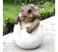 Animal Crackers Triceratops brown Dinosaur hatching from egg ornament, lovely prehistoric animal lover gift
