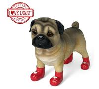 Animal Crackers Valentines Pug Figurine In Love Heart Welly Boots