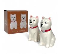 Animal Crackers West Highland Terrier Ceramic Salt & Pepper Shaker Set in White Animal Crackers White