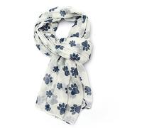 Animal Crackers Women's Dog Or Cat Paw Print Design Lightweight Scarf Sarong in White Animal Crackers White One Size