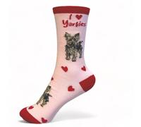 Animal Crackers Women's I Love Yorkshire Terriers Socks, Quality Cotton Mix, Novelty Yorkie Dog Lover Gift Animal Crackers Multicolor One Size