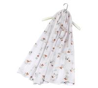 Animal Crackers Women's Jack Russell Terrier Dog Design Lightweight Scarf in White Animal Crackers White One Size