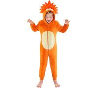Animal Crazy Lion Fleece Onesie in Burnt Orange | Size: 7-8 Years Animal Crazy Burnt Orange 7-8 Years