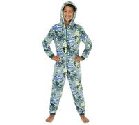 Animal Crazy Onesie Girls Boys Kids Childrens Fleece Onesies Jumpsuit Playsuit One Piece UK Seller - Camouflage Print - 6/7 Years