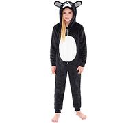 Animal Crazy Onesie Girls Boys Kids Childrens Fleece Onesies Jumpsuit Playsuit One Piece UK Seller - French Bulldog - 6/7 Years