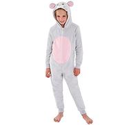 Animal Crazy Onesie Girls Boys Kids Childrens Fleece Onesies Jumpsuit Playsuit One Piece UK Seller - Mouse - 3/4 Years