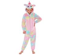 Animal Crazy Onesie Girls Boys Kids Childrens Fleece Onesies Jumpsuit Playsuit One Piece UK Seller - Rainbow Unicorn - 8/9 Years