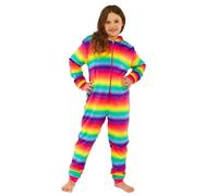Animal Crazy Onesie Girls Boys Kids Childrens Fleece Onesies Jumpsuit Playsuit One Piece UK Seller - Rainbow - 2/3 Years