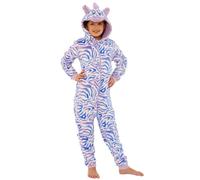 Animal Crazy Onesie Girls Boys Kids Childrens Fleece Onesies Jumpsuit Playsuit One Piece UK Seller - Striped Zebra - 2/3 Years
