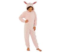 Animal Crazy Onesie Girls Boys Kids Childrens Fleece Onesies Jumpsuit Playsuit One Piece UK Seller - Striped Rabbit - 8/9 Years
