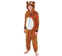Animal Crazy Onesie Girls Boys Kids Childrens Fleece Onesies Jumpsuit Playsuit One Piece UK Seller - Tiger - 8/9 Years