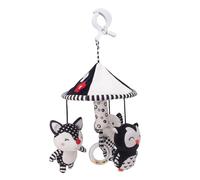 Animal Crib Mobile | 36 x 19 cm Nursery Mobiles for Vision Training | Contrasting Soft Plush Fox, Elephant and Owl Pendant | Early Educational Forest Wilderness Decoration for Girls