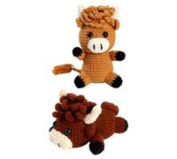 Animal Crochet Kit - Cow Knitting Material, DIY Craft Supplies, Handmade Toy Set, Step By Step Video Instruction | Animal Crochet Kits Cow Design for Adults, Elderly Students, Children