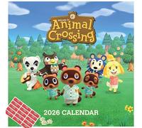 Animal Crossing Calendar 2026 Square Wall Hanging Gaming Calendar with FREE Organising Stickers Included