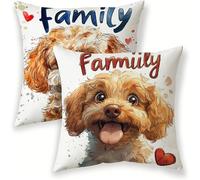 Animal Cushion Covers 20cm x 20cm Decorative Pillow Cases 2 pack, Waterproof Linen Cushion Covers Dog, Double-Sided Printing Square Throw Pillowcases for Outdoor Garden Sofa Bedroom Living Room lj-309