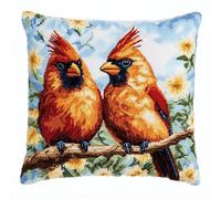 Animal Cushion Making Kit Two Birds Cushion Pillow Front Chunky Cross Stitch Kits DIY Embroidery Needlepoint Kit for Home Décor 17x17in