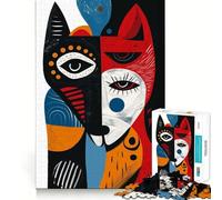 Animal Cute Abstract 1000 Piece Jigsaw Puzzles Mind Challenge Toy High Precision Die Cut Amusing Challenge for Waiting Time (50x75cm)