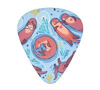 Animal Cute Brown Otters Advanced guitar pick 12 pieces Three thicknesses for bass, electric guitar, acoustic guitar bag