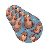 Animal Cute Brown Otters Car Air Fresheners 4 Pcs Funny Hanging Car Air Fresheners Cute Long Lasting Scented Mirror Hanging Decoration Ornaments Gift For Men Women Round Shape