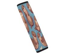 Animal Cute Brown Otters Car Seat Belt Cover Soft Comfortable Shoulder Seatbelt Pads Cover Seat Belt Pad for Suitable for Car Interior Accessorie