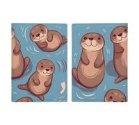 Animal Cute Brown Otters Passport Holder, ID Card Protector Case Passport Holder with Slot Passports Travel Wallet Document Cover for Women And Men