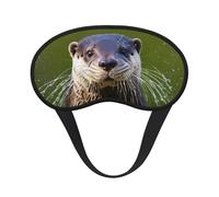 Animal Cute Brown Otters Print Adults Washable Eye Mask for Sleeping Light Blocking Nap for Night Rest Cover