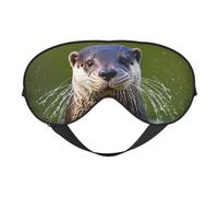 Animal Cute Brown Otters Print Eye Mask,Silk-Like Sleep Mask,Night Sleeping Mask for Men Women,for Sleep Relaxation
