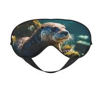 Animal Cute Brown Otters Print Functionality Outdoor Travel Eye Mask Breathable Camping Meditation Yoga Friendly