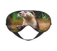 Animal Cute Brown Otters Print Functionality Outdoor Travel Eye Mask Breathable Camping Meditation Yoga Friendly
