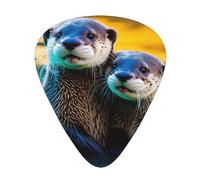 Animal Cute Brown Otters Print Guitar Pick for Men Women Triangle Instrument Accessories Plectrums(12pcs One sided)