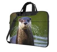 Animal Cute Brown Otters Print Laptop Shoulder Bag Messenger Bag Notebook with Accessories Pocket 13/14/15.6 inch