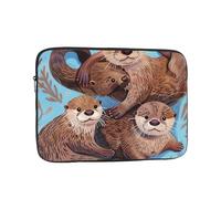 Animal Cute Brown Otters Print Laptop Sleeve, Compact Portable Protection for 12 inch Devices, Pad Tablet, Work, Travel & Office Use