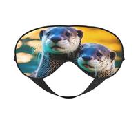 Animal Cute Brown Otters Print Outdoor Travel Stylish Eye Mask Adjustable Sleep Camping Meditation Relaxation