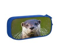 Animal Cute Brown Otters Print Pencil Pouch Storage Cosmetics Art Tools Supplies Students Teachers Versatile Use
