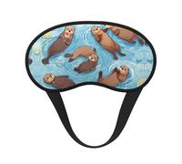Animal Cute Brown Otters Print Sleep Eye Mask Light Blocking Soft and Comfortable Night Eye Blinder for Women Men for Sleeping Travel Night Shift
